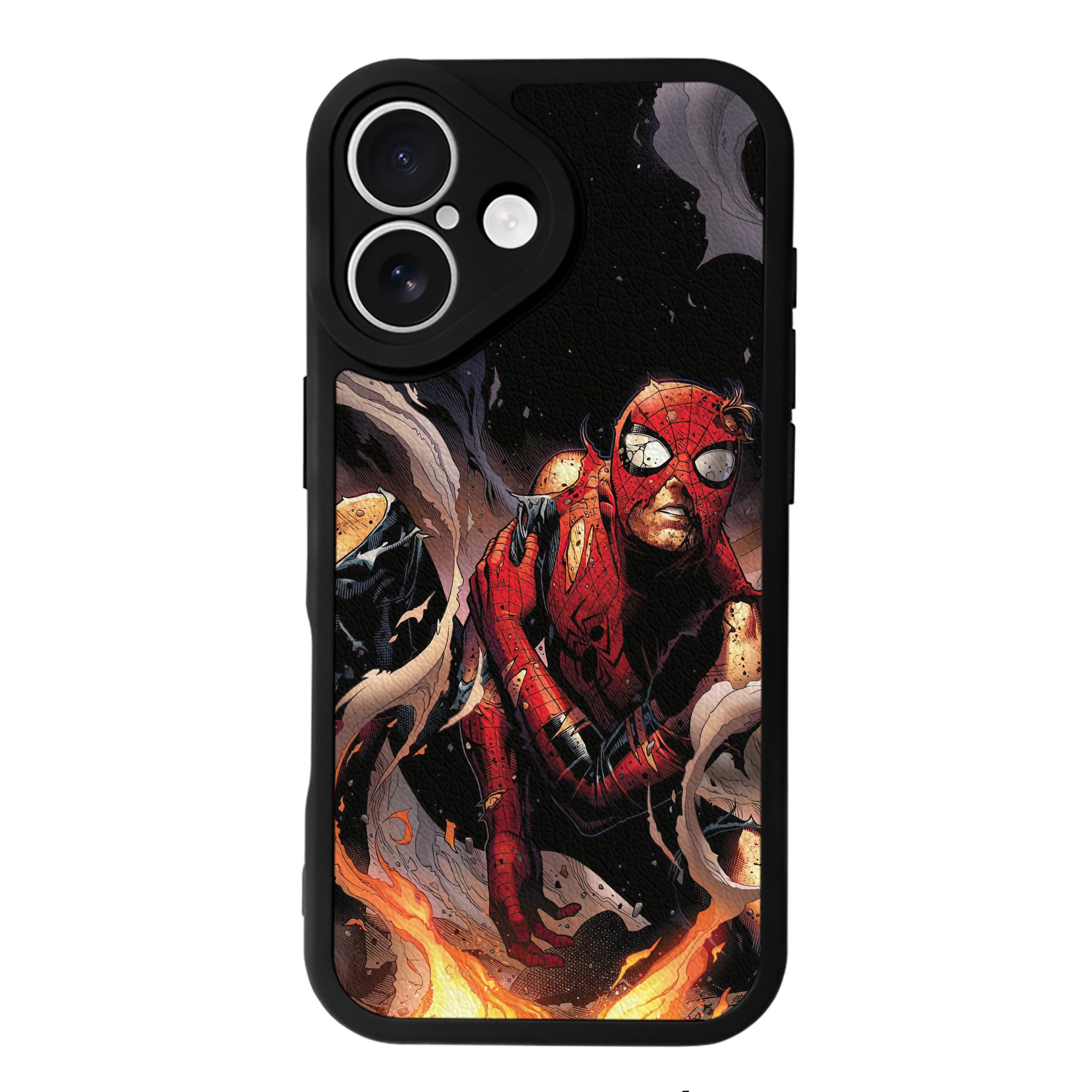 （画像用） Spider Man スパイダーマン 【iPhone 16シリーズ対応】シリコンスマホケース（レザー調） 材質：シリコン